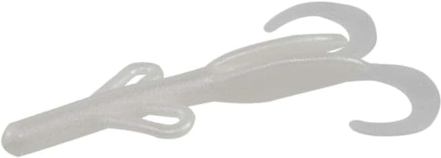 Zoom Baby Brush Hog 4 Inch White Pearl Fishing Bait, 12 Pack