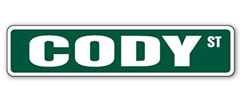 Cortan360 Cody Street Sign Children's Name Room Sign Sticker Decal 8 Inch Wide Indoor Outdoor