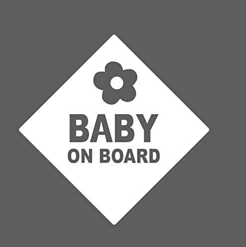 CRDesign Baby On Board Vinyl Decal Sticker for Car Truck SUV Bumper Window (White)