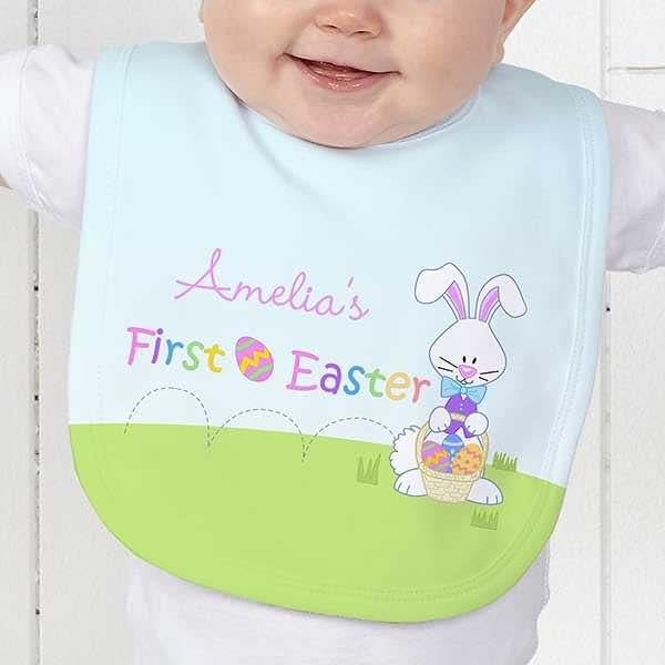Personalization Universe Baby's First Easter Personalized Baby Bib (photo 3)