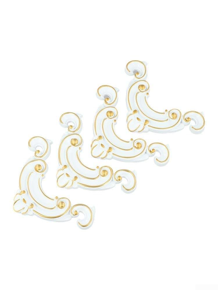 Retro Furniture Corner Protector PVC Floral White Gold