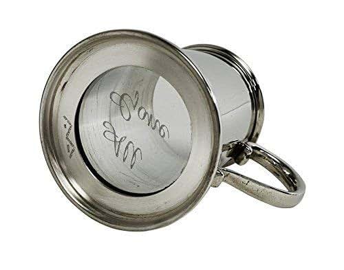 Wentworth Pewter - "All Gone Etched Glass Base Pewter Baby Mug Gift Keepsake (Plain)
