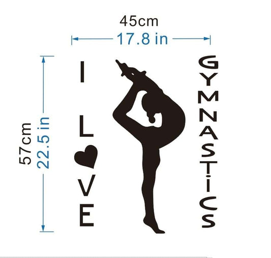 YOYOYU Art Home Decor I Love Gymnastics Dance Yoga Wall Sticker