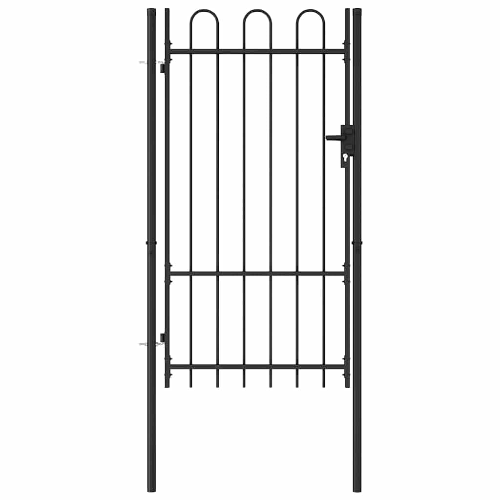 Arched Top Single Steel Garden Gate for Backyard Patio Entryway