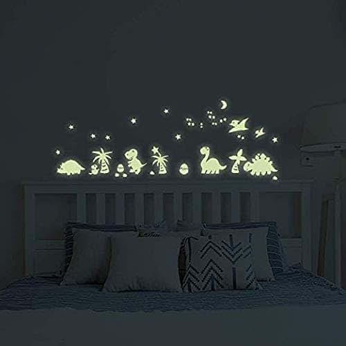 Benbo Dinosaur Glow In The Dark Wall Decals For Kids Rooms