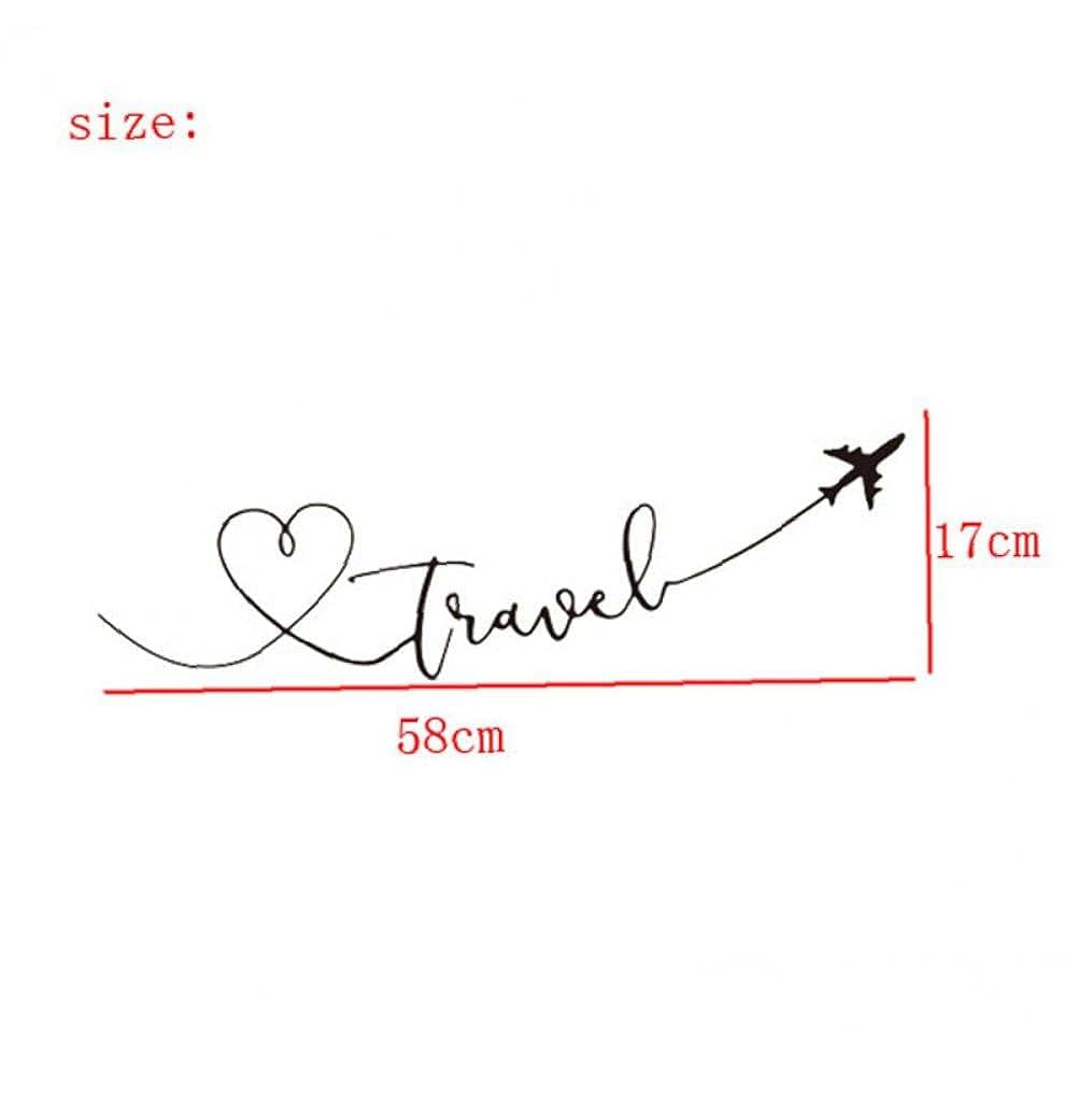Froiny 1pc Wall Stickers Travel Themed Quote Words Wall Decal Self-Adhesive Removable Poster Waterproof PVC Kids Room