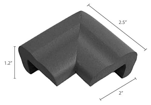 Kidkusion Jumbo Corner Guards, 8-Pack Black Foam Edge Protectors for Child Safety