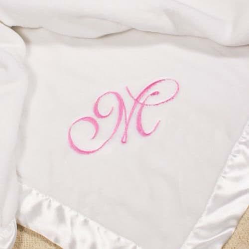 GiftsForYouNow Name or Initial Fleece Embroidered Baby Blanket, 30" x 40"
