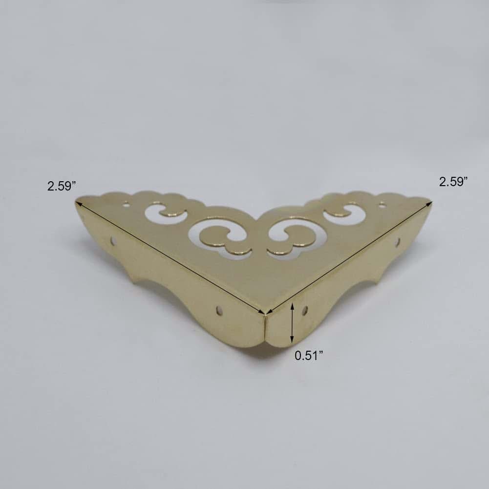 JfwuHap 4Pcs Table Corner Protectors, 2.6"x2.6" Gold Metal Corner Protector, Coffe Table Corner Guards, Anti Scratch (photo 4)