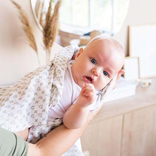 Bunny Palm 100% Organic Swaddle Blankets - Breathable, Lightweight, Silky Soft - Large Size Perfect for Newborns and (photo 4)