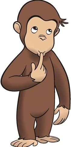WiggleWalls Curious George Monkey Decorative Wall Decal