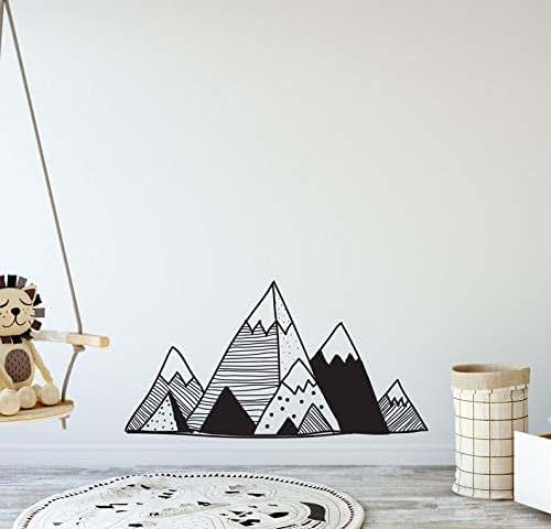 Juruoxin Mountains Geometric Vinyl Wall Sticker In Black