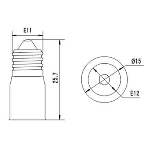 E-Simpo E11 to E12 Light Socket Adapter, 6-Piece Set