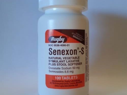 Rugby Senexon-S Natural Vegetable Stimulant Laxative And Stool Softener 3 Pack