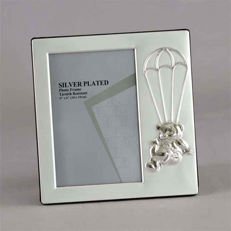 Jiallo Metal Bear Parachute Photo Frame 4x6 Silver Finish