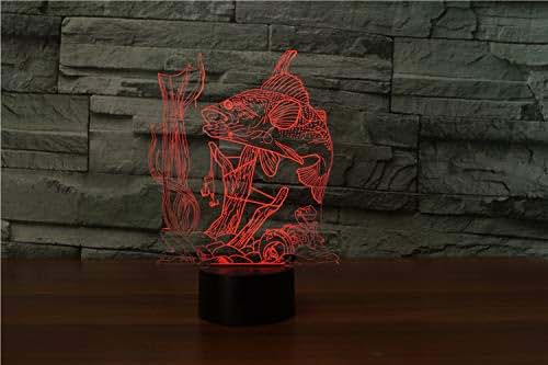 Fishing 3D Illusion Night Light for Kids Room Decoration