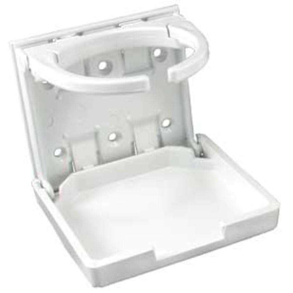 JR Products 45624 White Adjustable Cup Holder