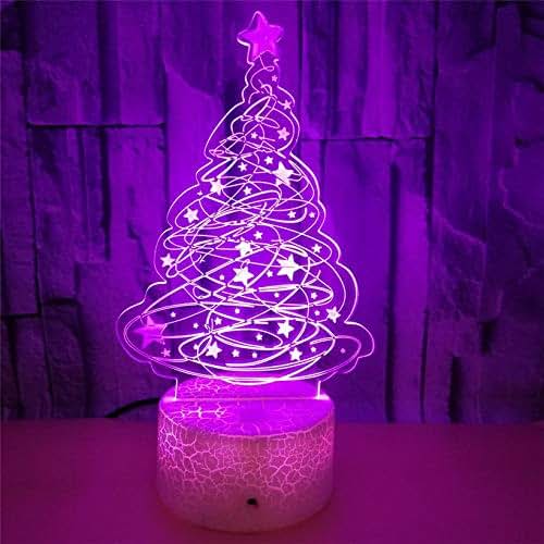 Jinnwell 3D Christmas Tree Night Light Lamp Illusion for Decorative Use