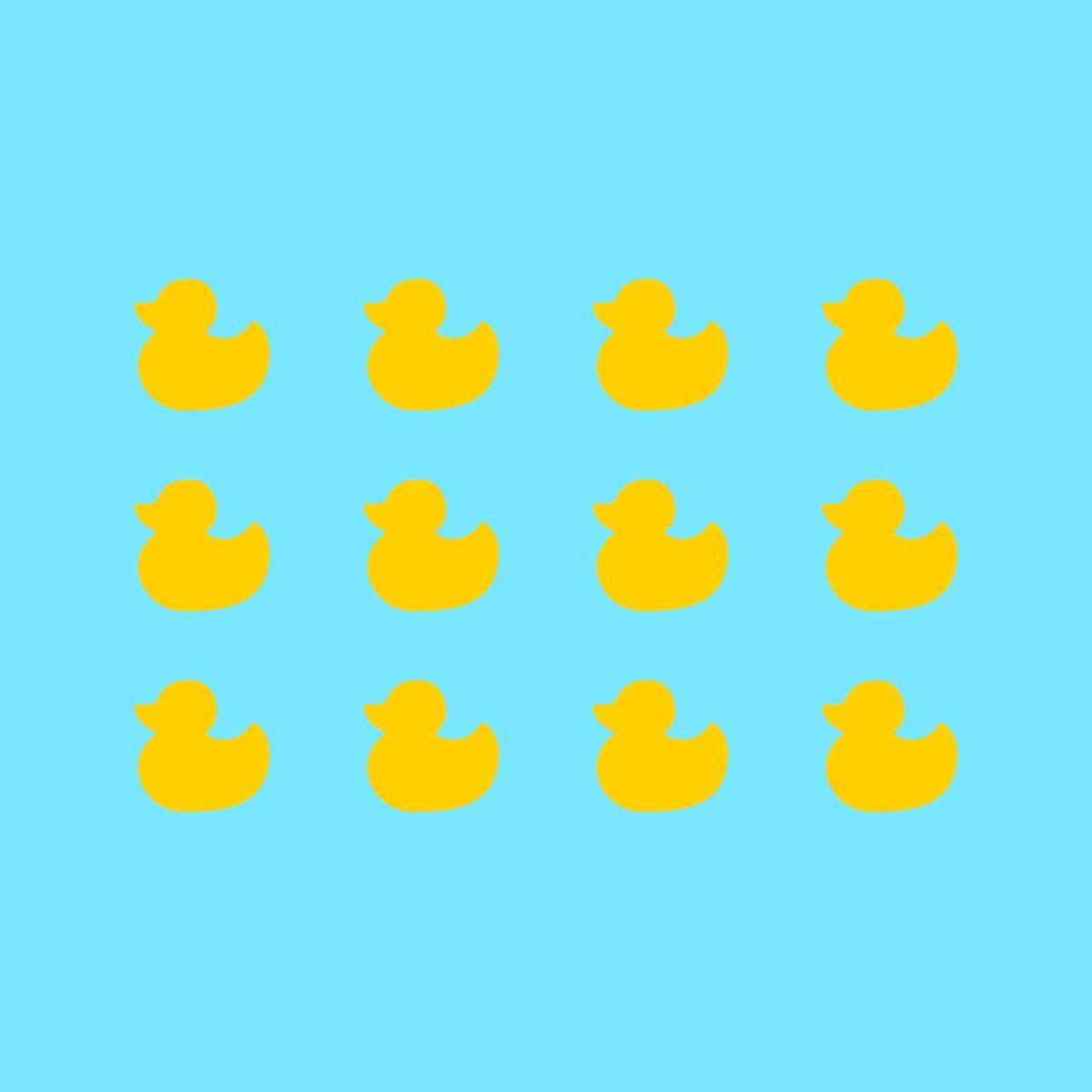 Dycica Little Ducks Vinyl Wall Art Decals - Set of 12