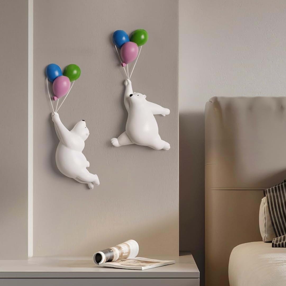 GUANSHAN 3D Polar Bear Balloon Wall Hanging Nursery Decor (photo 4)