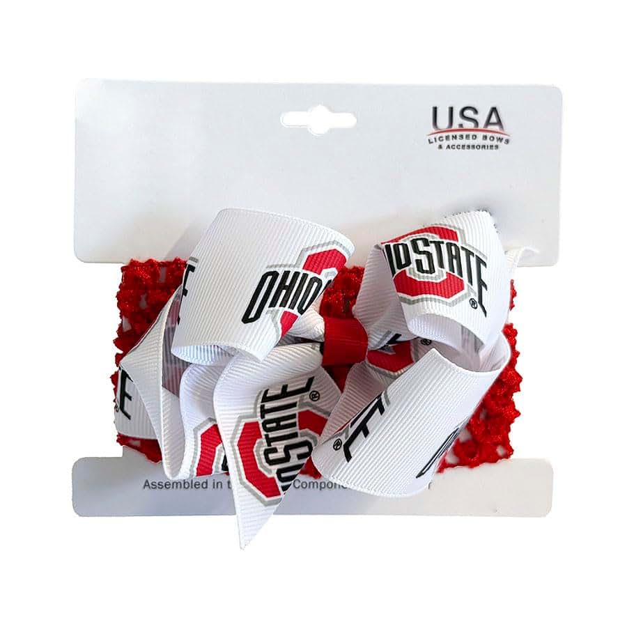 Zip Sew Craft Ohio State Crochet Headband With Junior Bow (photo 4)