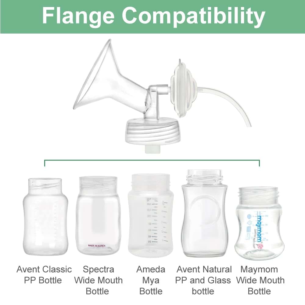 Maymom Pump Parts for Ameda MYA Breast Pump, 24mm Flange 8-Piece Set