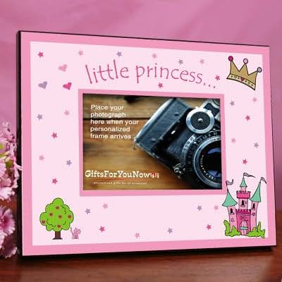 GiftsForYouNow Little Princess Printed Frame, Personalized, Holds a 3.5" x 5" or 4" x 6" Photo