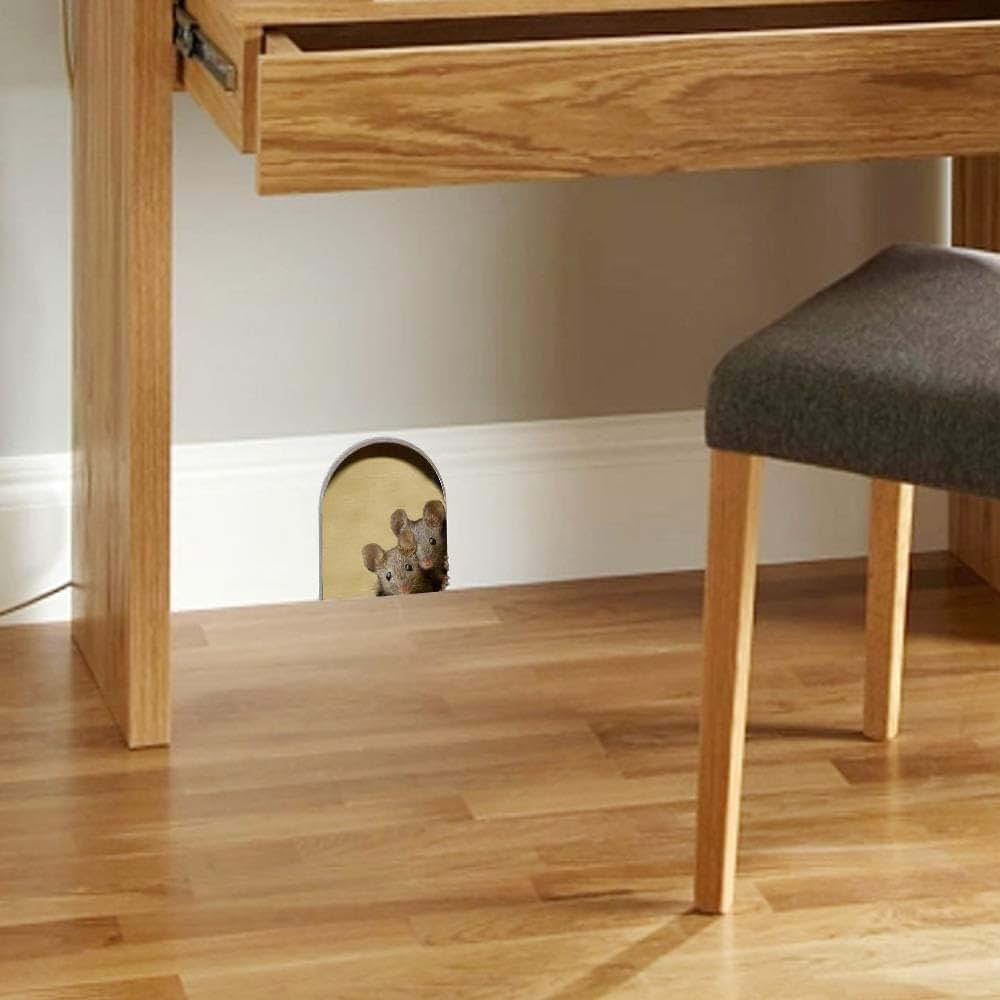 Realistic Mouse Hole Wall Sticker Decal for Home Decor Art