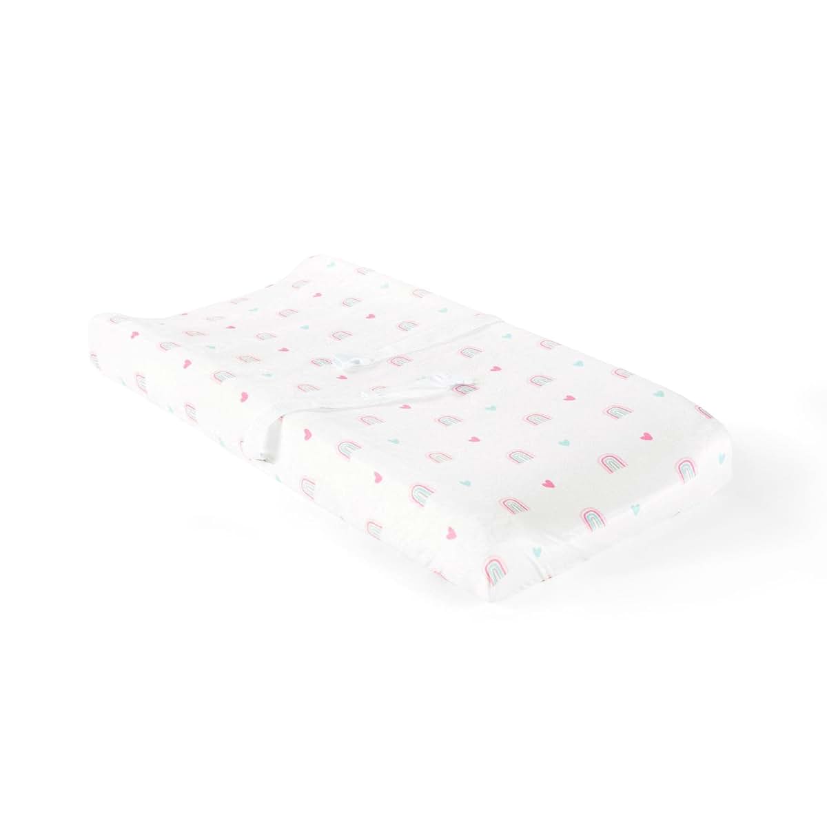 Lush Decor Llama Love Rainbow Soft & Plush Changing Pad Cover, 32" x 16", Pink