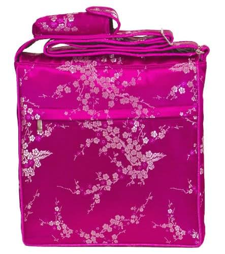I Frogee Hot Pink-Silver Cherry Blossom Brocade Diaper Bags 12x12x4" (photo 2)