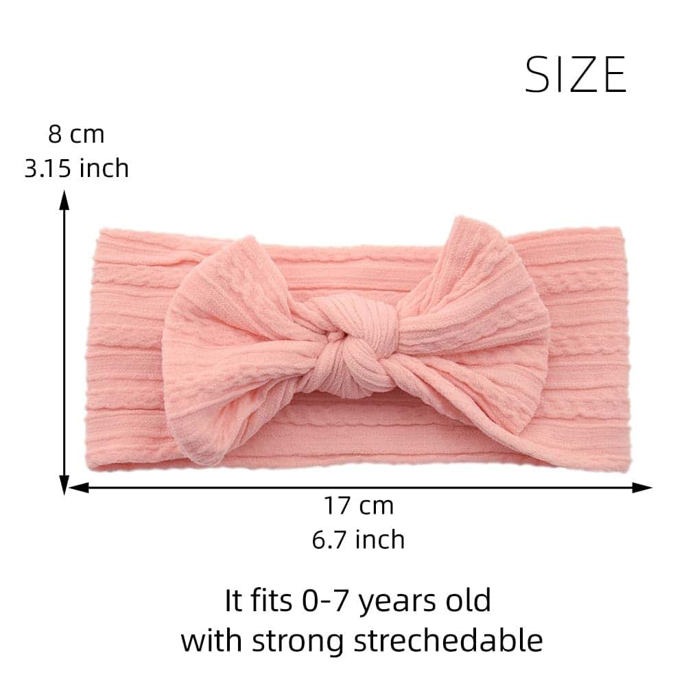 Koolgil Baby Girl Bow Headband, Nylon Knotted Turban Style, Light Purple