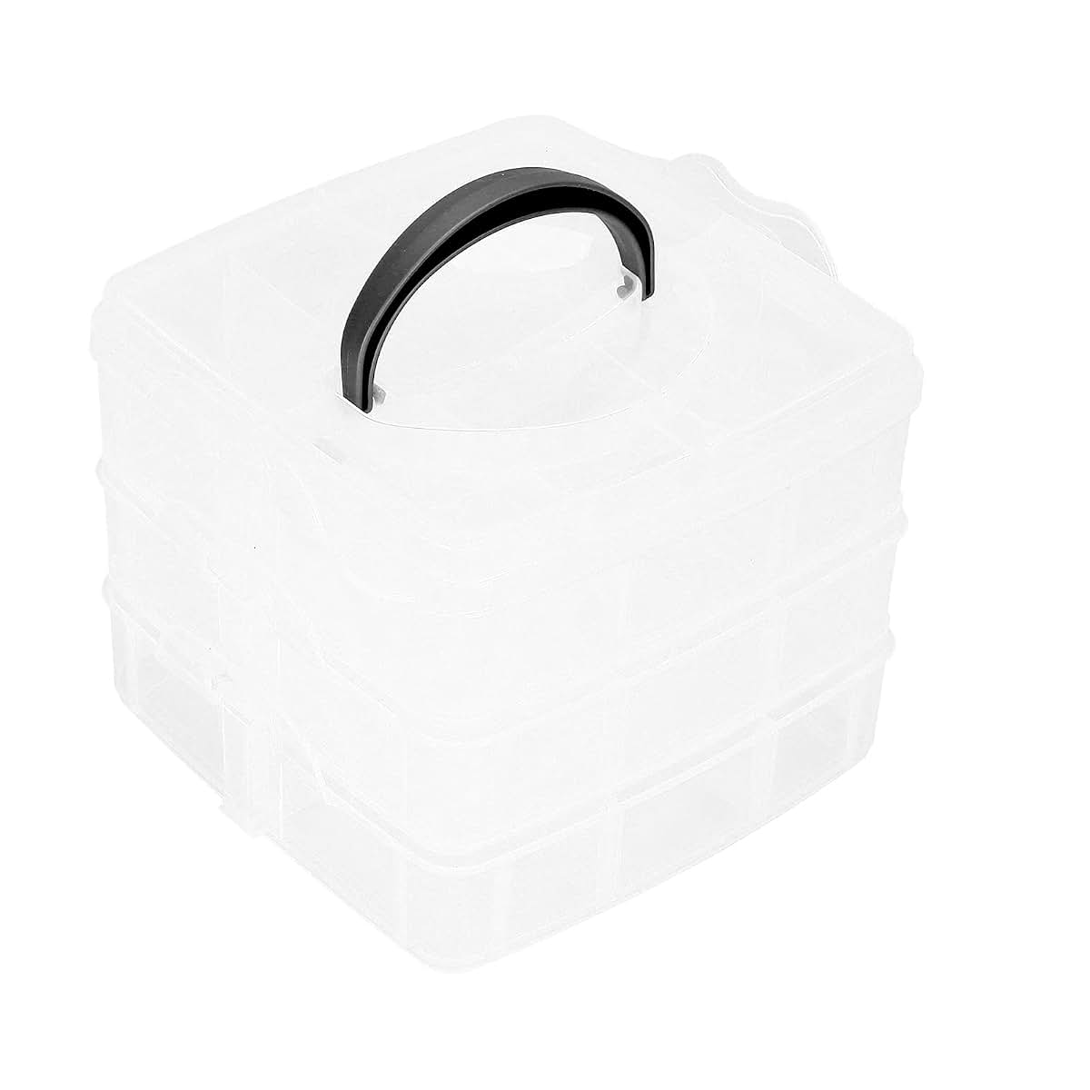 YUKOFE Portable 18 Grids 3‑Tier Clear Plastic Storage Box for Tools Toys Container (photo 4)