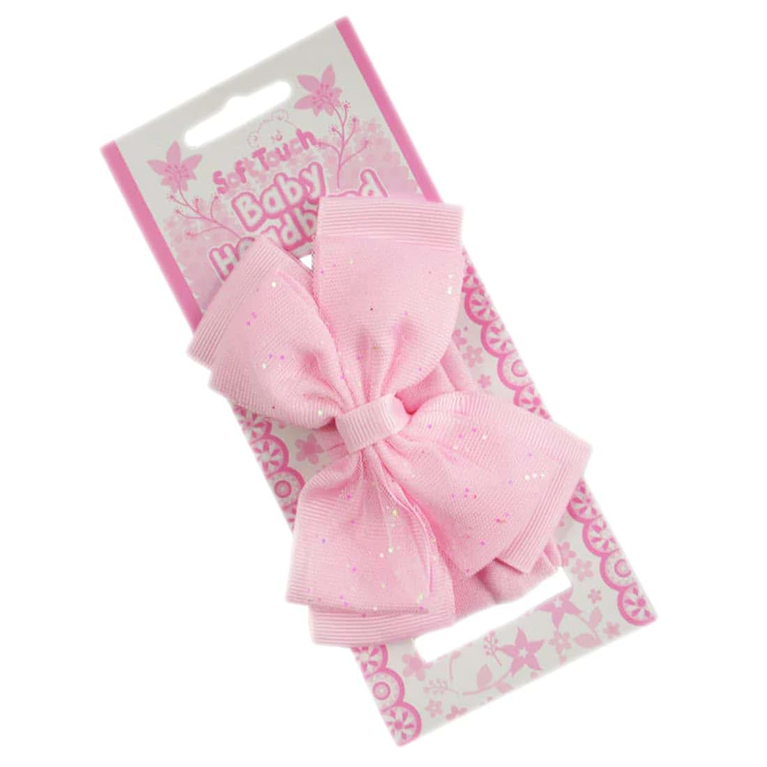 Gum & Berries Baby Girls Headband Sparkle Glitter Bow Pink Newborn-12 Months