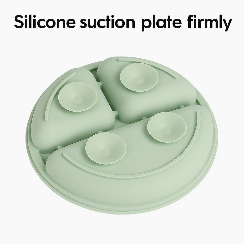 KT-Hudson Home 7-Piece Silicone Baby Feeding Set with Suction Plate and Bowl - Green (photo 4)