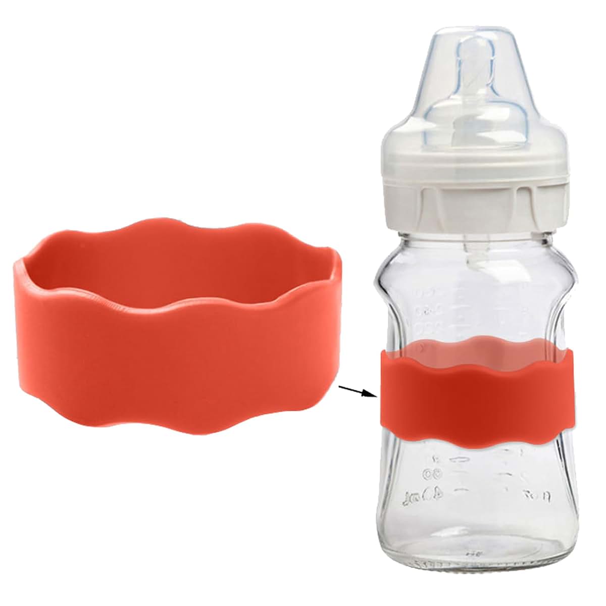 JMYDecor 5PCS Silicone Baby Bottles Band for Daycares Writable & Bottles Name Label Reusable,Easy Grip Cup Band for (photo 4)