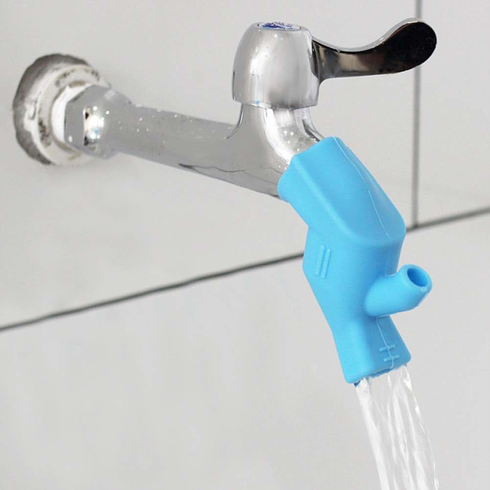 Alvinlite Blue Silicone Faucet Extender For Kids Sink Access