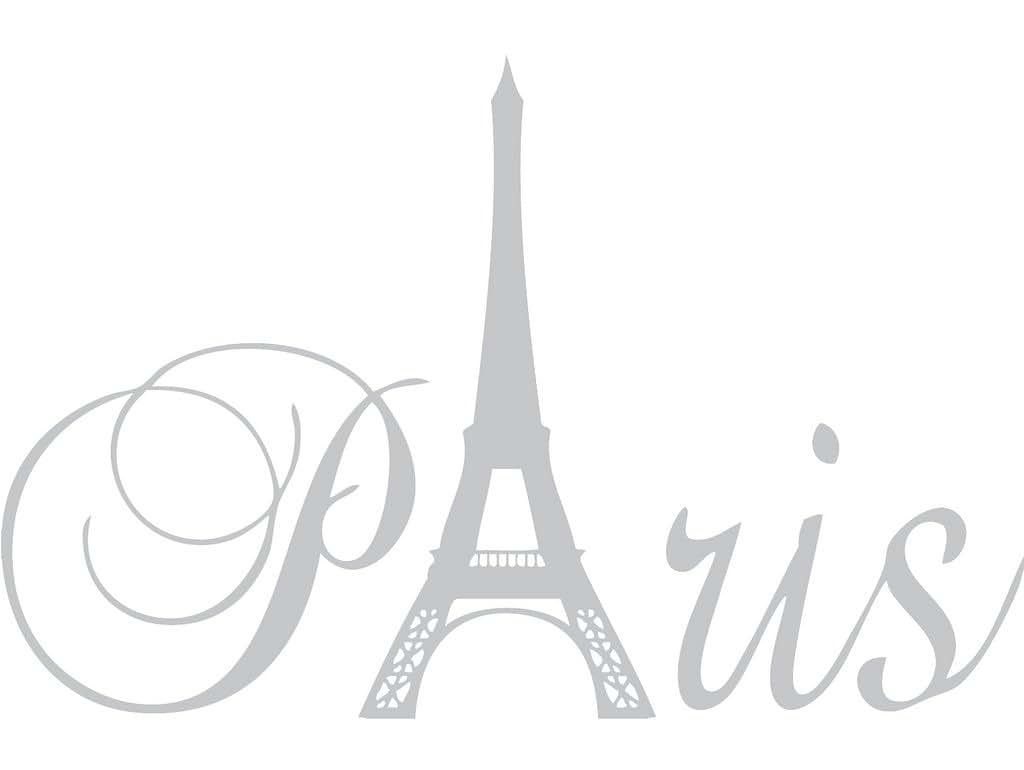 Silver Paris Tower Wall Decal Vinyl for Girls Room Decor
