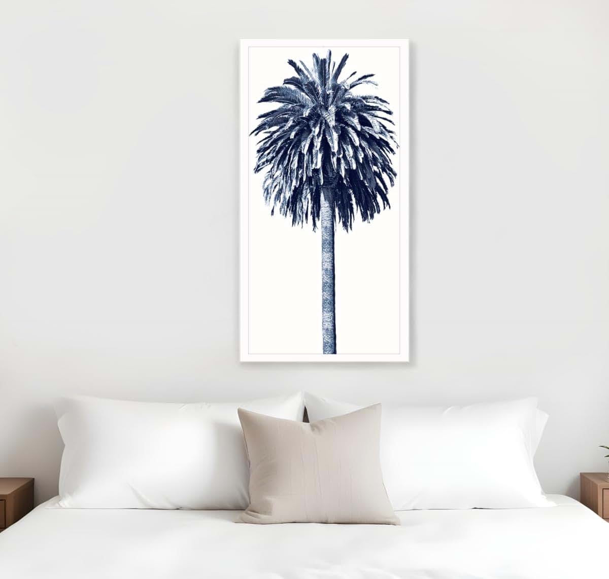 HomeRoots Palm Tree Blue II Framed Wall Art Print