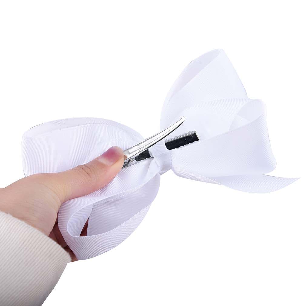 DEEKA 12 Piece Grosgrain Ribbon Hair Bow Alligator Clips for Girls