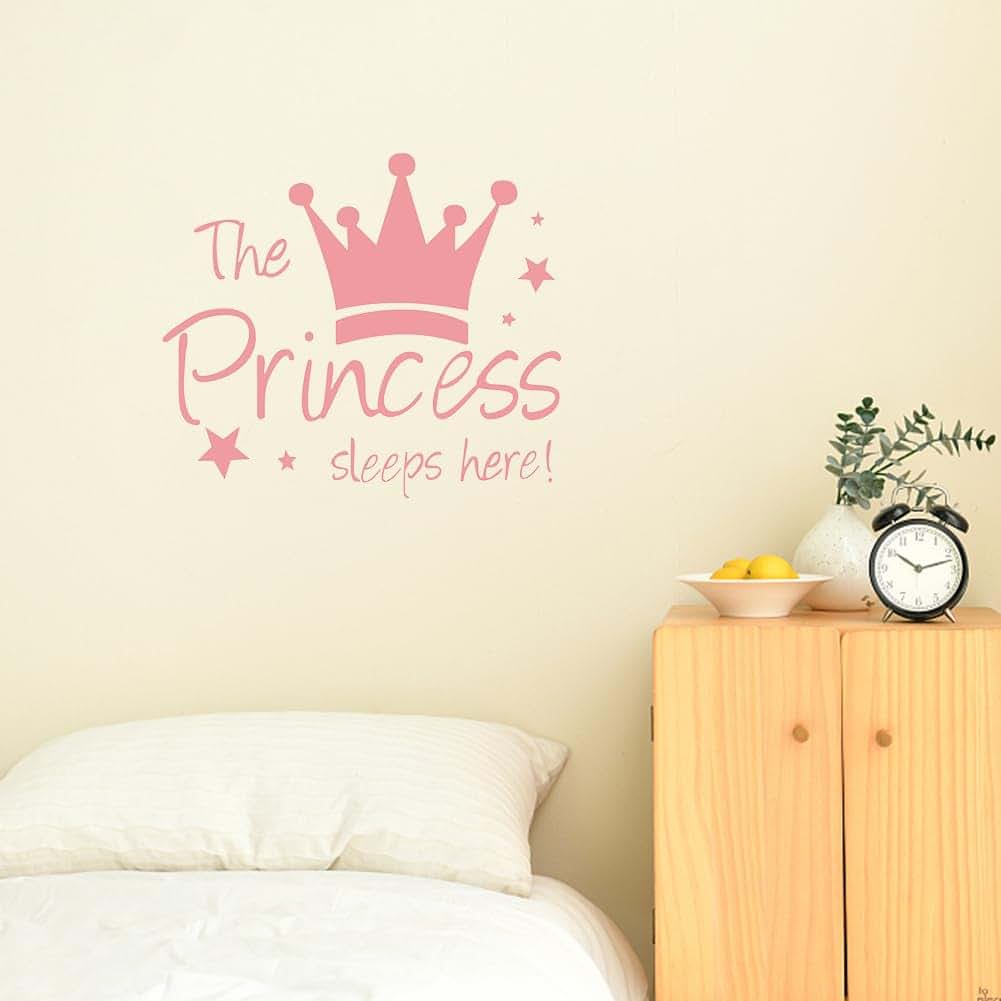 Shouhengda Princess Sleep Here Wall Decal With Crown And Star Art