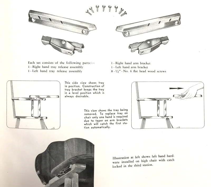Redposie Oak High Chair Tray - Hardware Attachment Included, Easy to Install (photo 4)