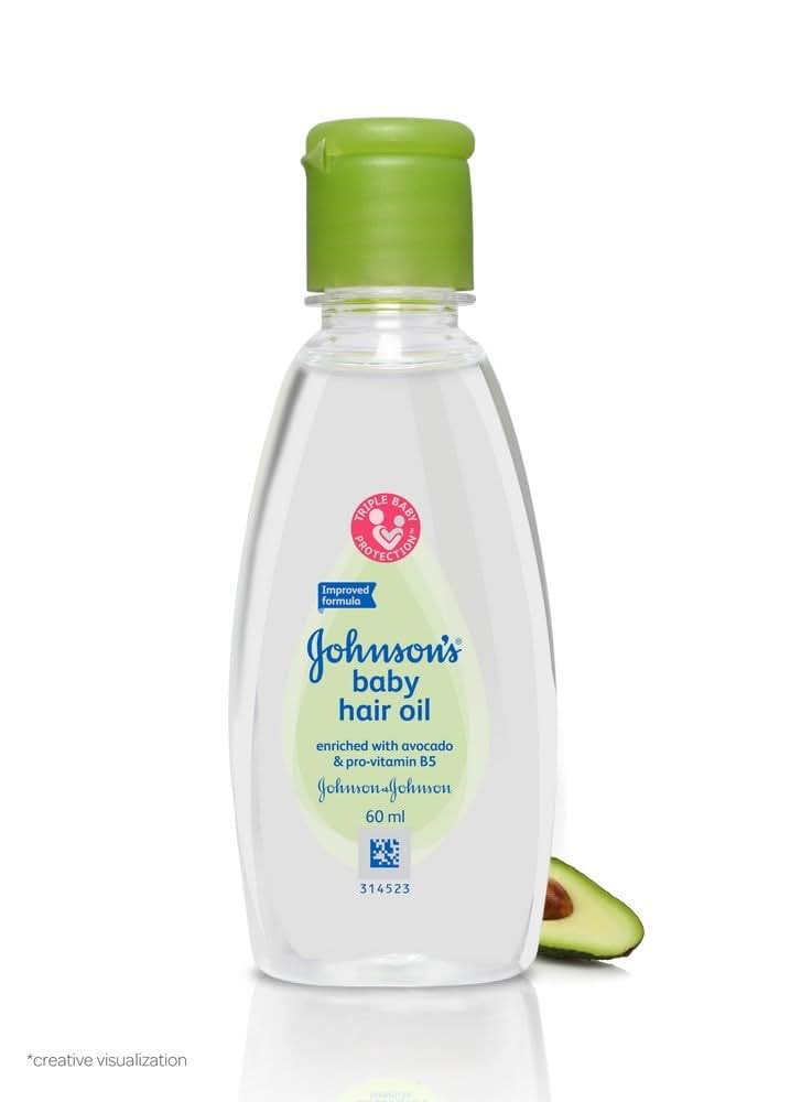 Newborn Johnson's Baby Hair Oil With Avocado, 60 Ml (Pack of 2)