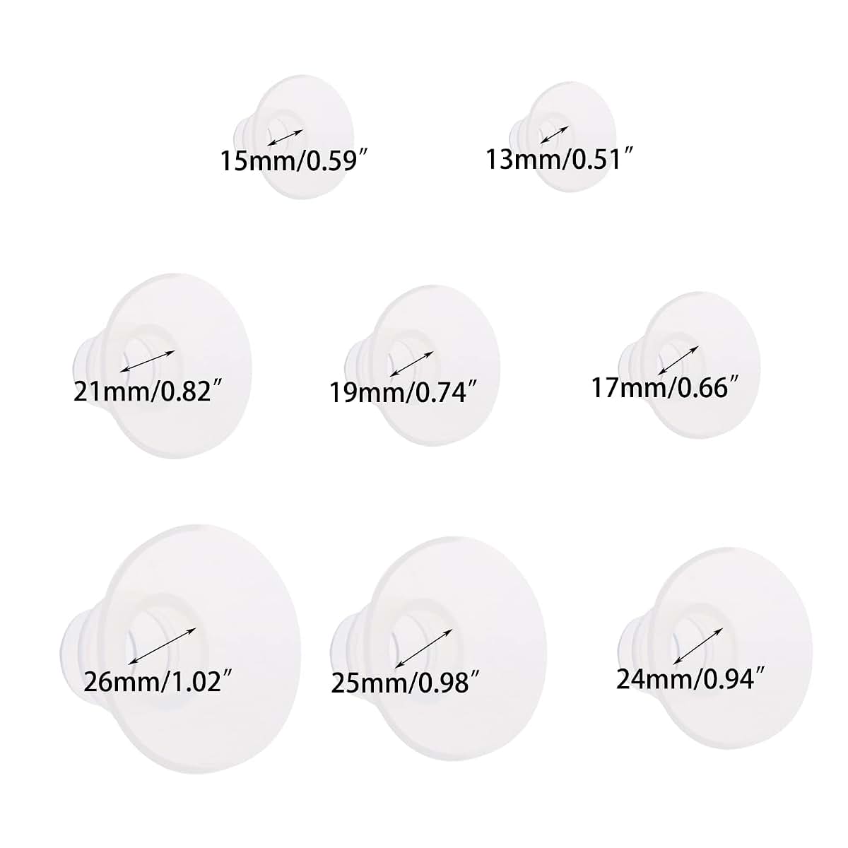 Qsvbeeqj Silicone Breast Pump Flange Insert for Shield Nipple Tunnel Sizing (photo 4)