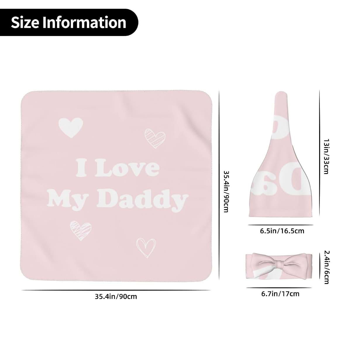 HavLik I Love My Daddy Swaddle Blanket And Headband Set (photo 4)