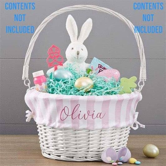 Personalization Universe Personalized Delicate Stripes Easter Basket (photo 2)