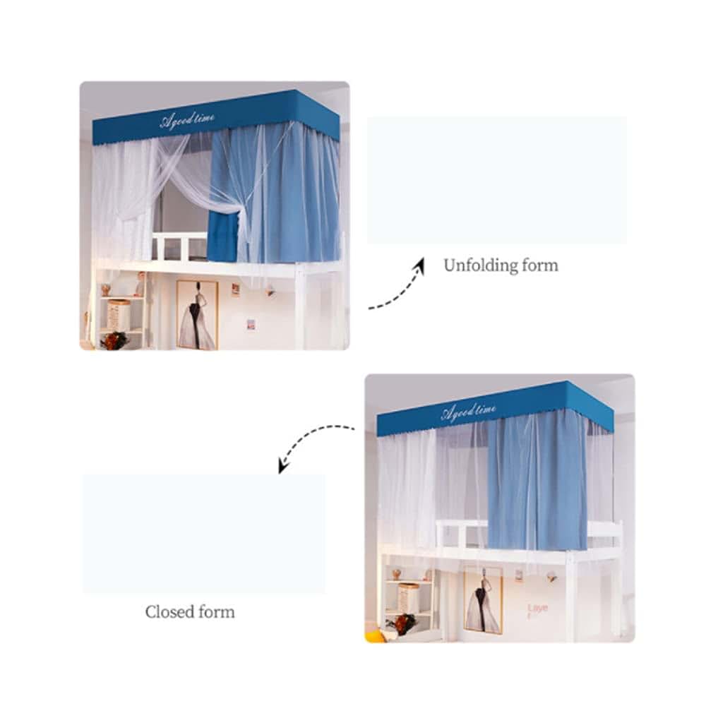 JBJIABAIHUO Student Shading Mosquito Net Multi Function Easy Install Single Door Color Matching Double Layer Polyester (photo 4)