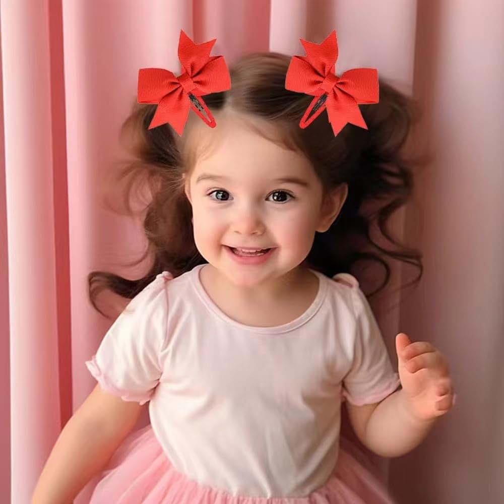 Boenbe Loved Snap Clips For Girls, Multi-Colored Grosgrain Ribbon Hair Bows (photo 4)