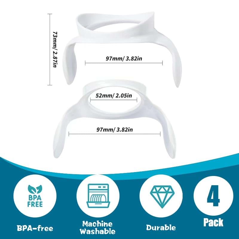 Solala Baby Bottle Handles Compatible with Avent Anti-Colic Bottles, 4-Pack White