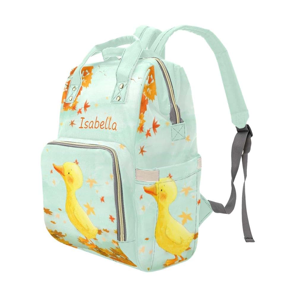 NZOOHY Cute Little Yellow Duck Personalized Diaper Bag,Custom Name Diaper Backpack Mommy Nursing Bag for Baby Boy Girl (photo 4)