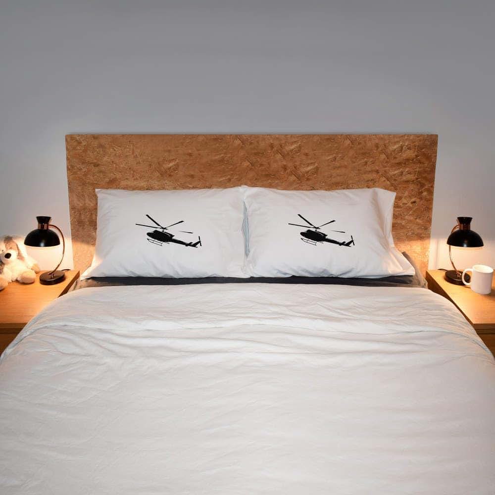Azeeda Helicopter Silhouette Cotton Pillow Cases Set (photo 2)